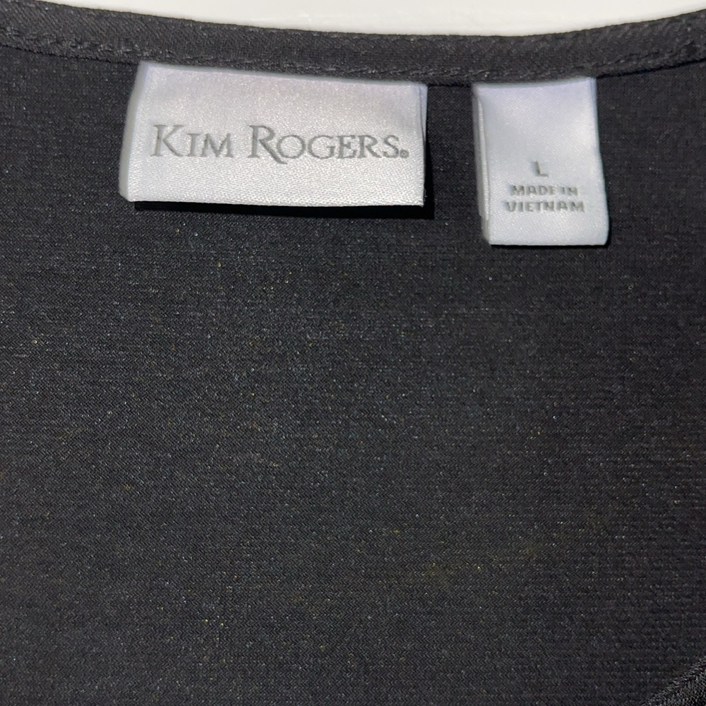 NWT Kim Rogers black cold shoulder dress L - Picture 4 of 7